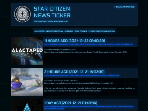 Star Citizen News-Ticker